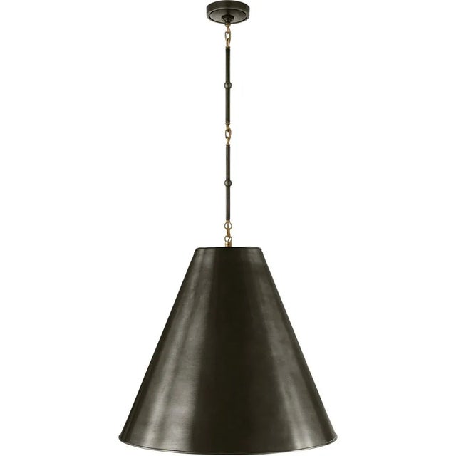 Goodman Large Hanging Lamp in Bronze and Hand-Rubbed Antique Brass with Bronze Shade Designer: Thomas O'Brien Min. Custom...