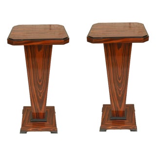 Art Deco Revival Stands Pedestal Tables, Set of 2 For Sale