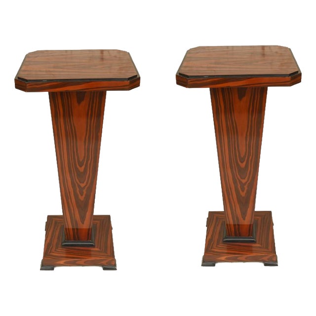Art Deco Revival Stands Pedestal Tables, Set of 2 For Sale