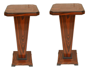 Art Deco Revival Stands Pedestal Tables, Set of 2
