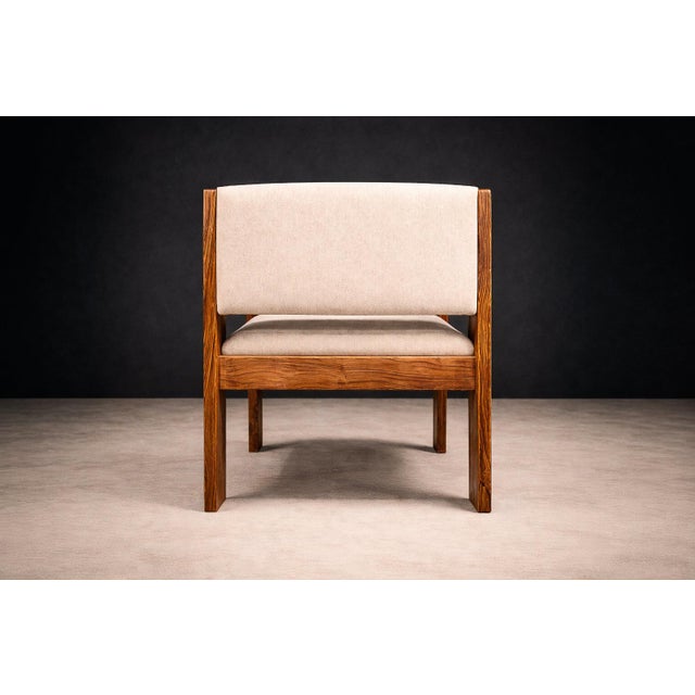 Wood Brazilian Modern Armchair in Caviuna wood & Wool, Jorge Zalszupin, 1960s - 608A For Sale - Image 7 of 16