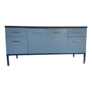 1980s Steelcase Vintage Mid Century Modern Metal Credenza