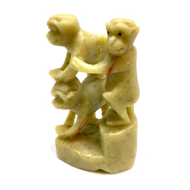 Soapstone Miniature Carving Three Monkeys For Sale - Image 4 of 9