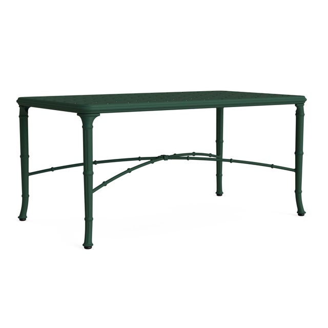 Brown Jordan Calcutta 24" x 42" Cast Top Coffee Table in Forest Green For Sale