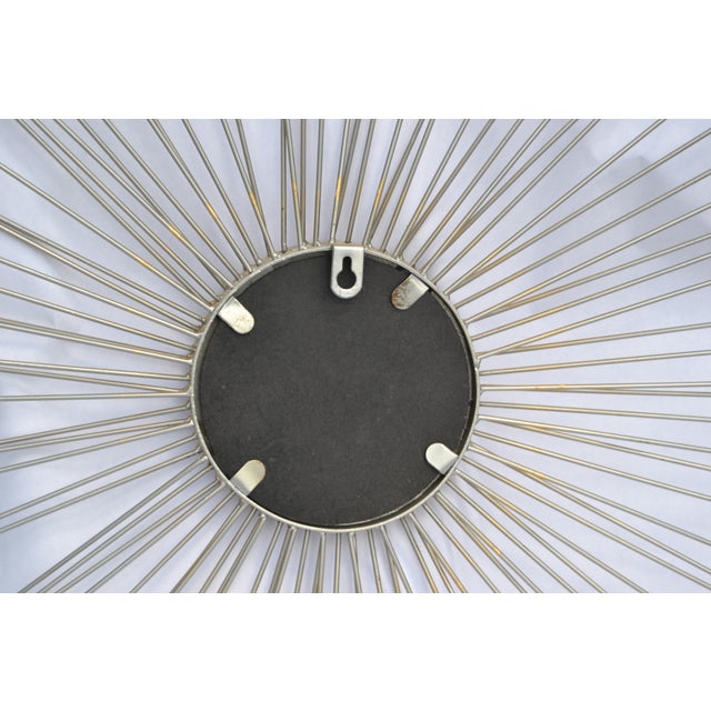 Set of 2 Chaty Vallauris Style Accent Mirrors Sunburst Design Gold Finish Mid-Century Modern For Sale - Image 9 of 12