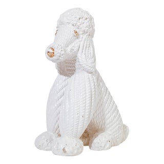 Italian Ceramic Poodle Figurine from Bassano, 1980s For Sale