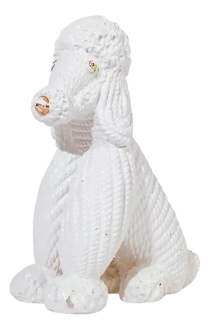 Italian Ceramic Poodle Figurine from Bassano, 1980s