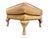Custom Camel Leather Ottoman With Queen Anne Sculptural Legs by Danny Cannon Custom Upholstery For Sale In Los Angeles - Image 6 of 6