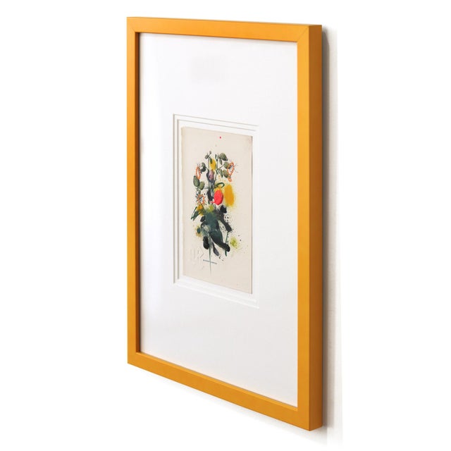 Art Deco Bladder Campion - Yellow Framed Floral Artwork on Antique Botanical Book Page Artwork by Lee Herring For Sale - Image 3 of 9