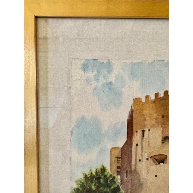 Mid 20th Century Framed French Watercolor Painting of Roquebrune a-M Le Chateau For Sale - Image 11 of 12