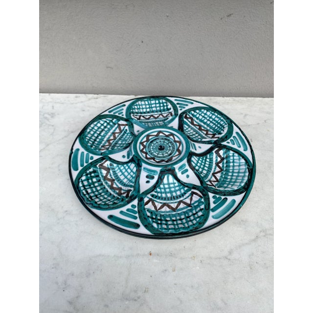 Vallauris Mid-Century Rare Ceramic Oyster Plate Robert Picault Vallauris For Sale - Image 4 of 5