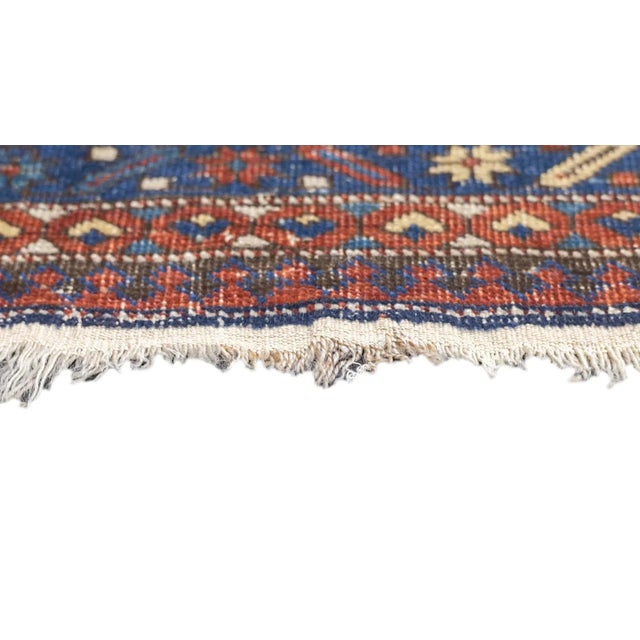 Blue Antique Kuba Rug 4'1'' x 5'9'' For Sale - Image 8 of 12