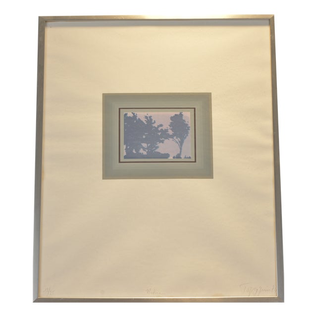 Nature, Signed Torquin '74, 12/25, Silkscreen Print, Framed Under Glass For Sale