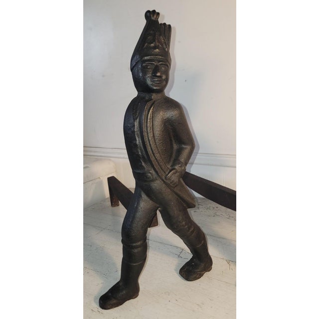 Late 19th Century 19thc Cast Iron Hessian Soldiers Andirons For Sale - Image 5 of 7