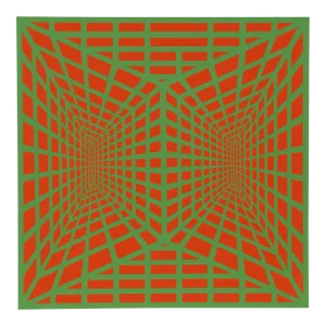 "Stereopsis I" Op Art Silkscreen by Roy Ahlgren