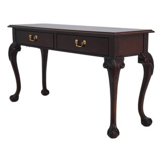 Thomasville Mahogany Ball & Claw Console Table For Sale