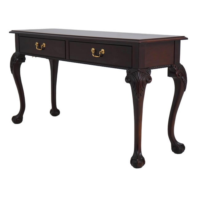 Thomasville Mahogany Ball & Claw Console Table For Sale