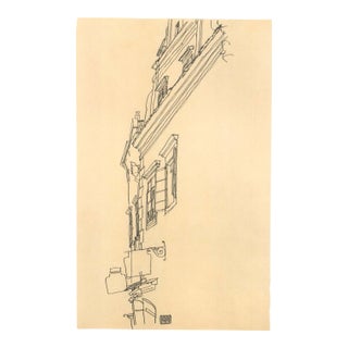 Schiele Lithograph 53 Gabled Houses at Krumau For Sale