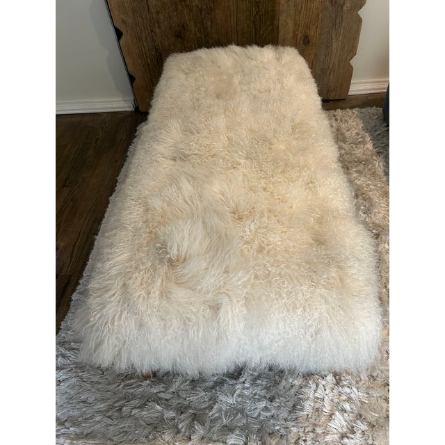 2010s Mitchell Gold Original Mongolian Lamb Bench For Sale - Image 5 of 10