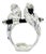 18k Gold Double Parrot Cocktail Ring With Diamonds and Onyx, France, Size 6.5 For Sale