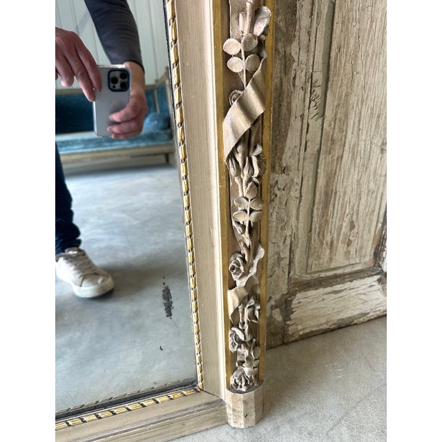 Antique Mirror in Beech Frame, 1800s For Sale - Image 10 of 12