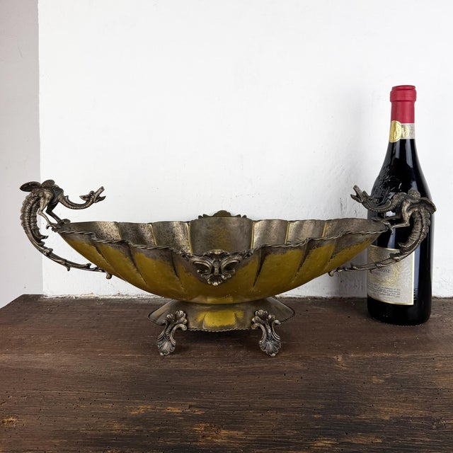 Antique Silverplate Centerpiece Bowl with Dragon Handles, 1890s For Sale - Image 15 of 17
