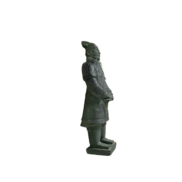Late 20th Century Chinese Terracotta Warrior Replica Statue Large Mixed Material Asian Decor For Sale - Image 4 of 12