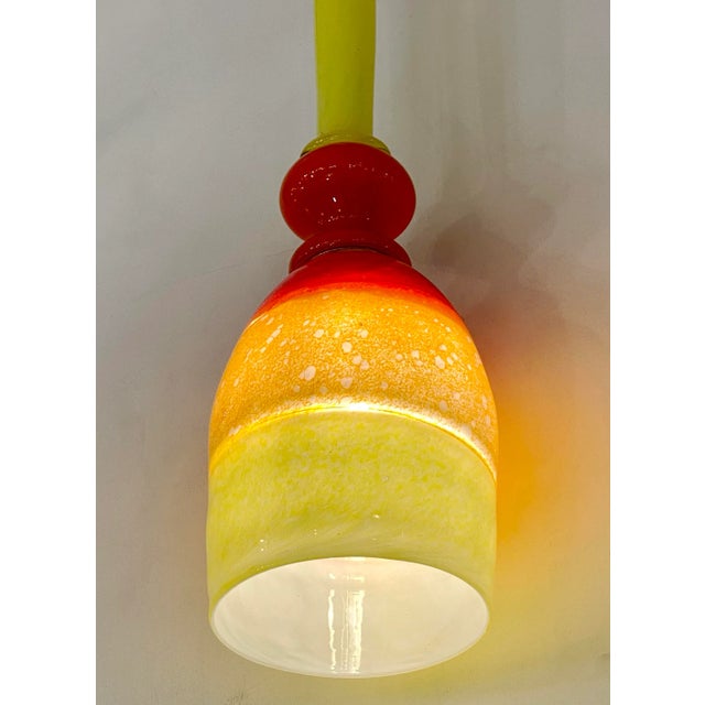Contemporary Bespoke Italian Organic Yellow Orange Murano Glass Pendant Light For Sale In New York - Image 6 of 10