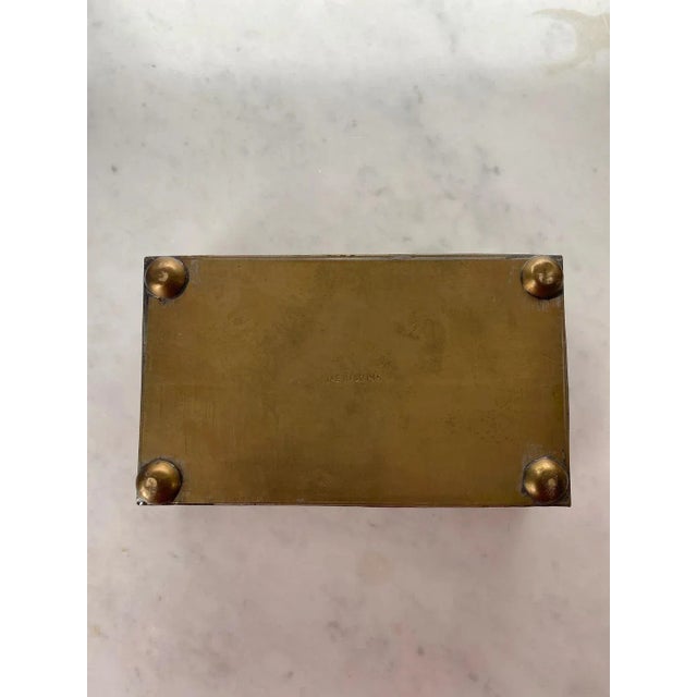 Brass Art Deco Chinese Dragon Bat Brass Repouseé Box For Sale - Image 8 of 10