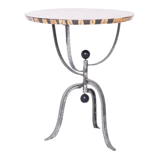 Coconut Shell and Iron Table or Stand Chairish