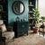 Oriental Black Lacquer Moon Face Hardware Small End Table Nightstand For Sale In San Francisco - Image 6 of 12