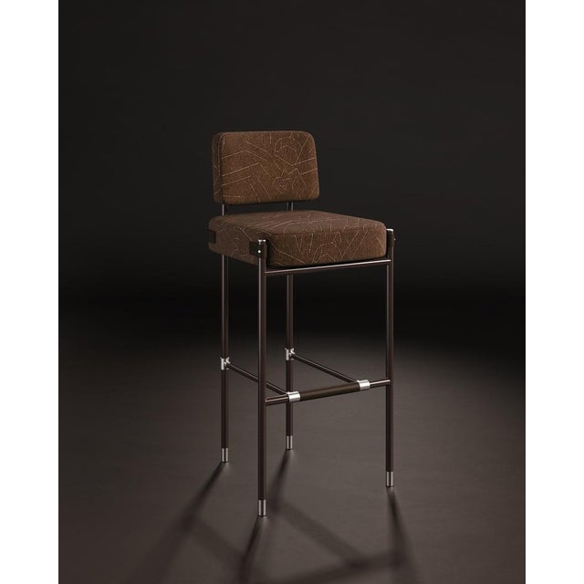 Fulton Bar Chair by Porus Studio For Sale - Image 4 of 14
