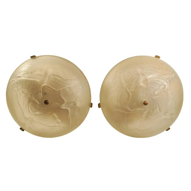 Metal French Art Deco Frosted Glass and Brass Table Lamps, 1970s, Set of 2 For Sale - Image 7 of 14