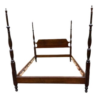 Vintage Stickley Federal Style 4 Poster Queen Size Bed Frame For Sale