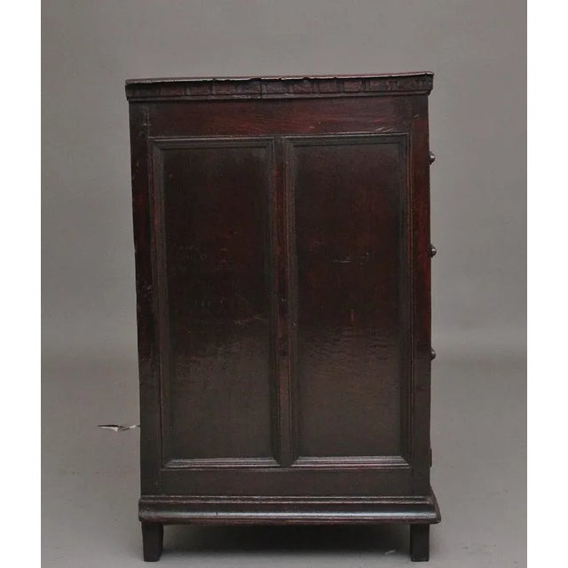 Antique Oak Moulded Front Chest of Drawers, 1700 For Sale - Image 4 of 10