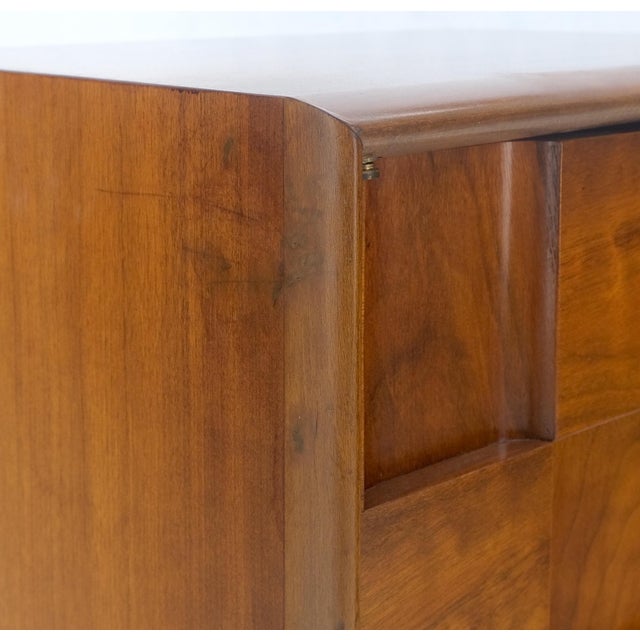 Pair Swedish Walnut Birch Int Block Front Door End Side Tables Night Stands Mint For Sale - Image 9 of 13