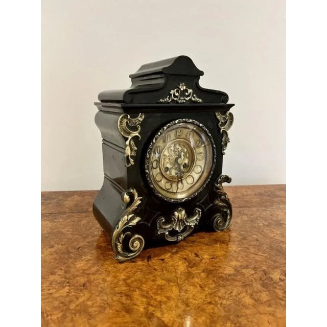 Victorian Marble Eight Day Mantle Clock, 1860s For Sale - Image 6 of 7