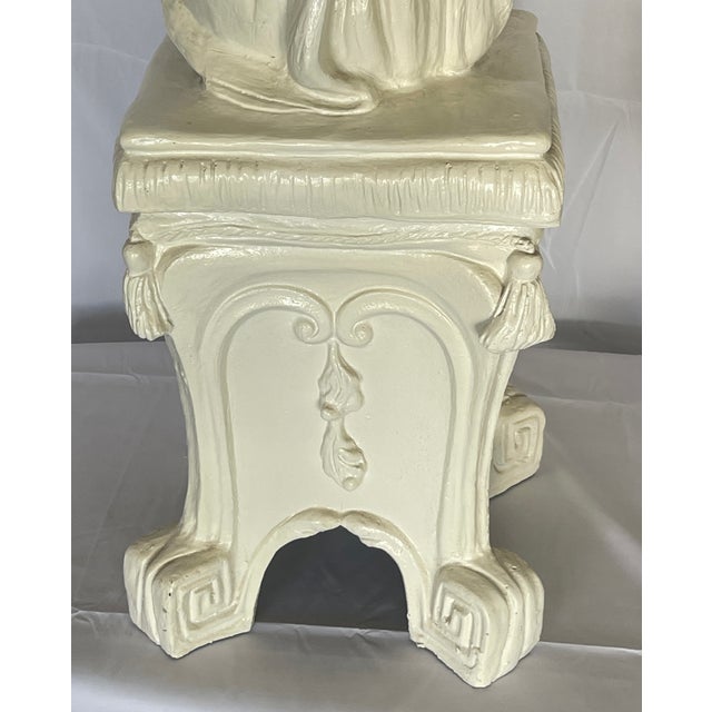 Pair White Chinoiserie Figures, 1960s For Sale - Image 16 of 18