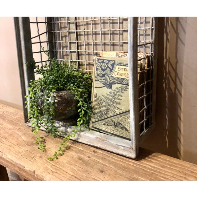 Vintage 1960s Industrial Wire Stacking Basket For Sale - Image 11 of 13