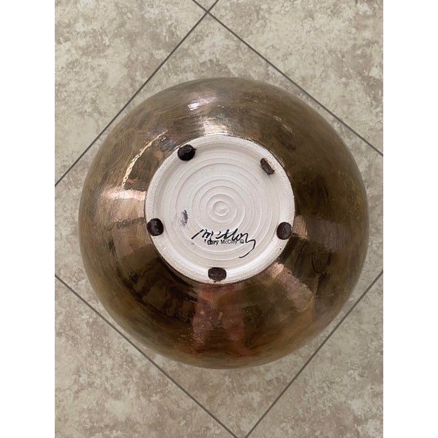 Gary McCloy Ceramic Gold-Bronze Glazed Ginger Jar Vase 1980s For Sale - Image 10 of 12