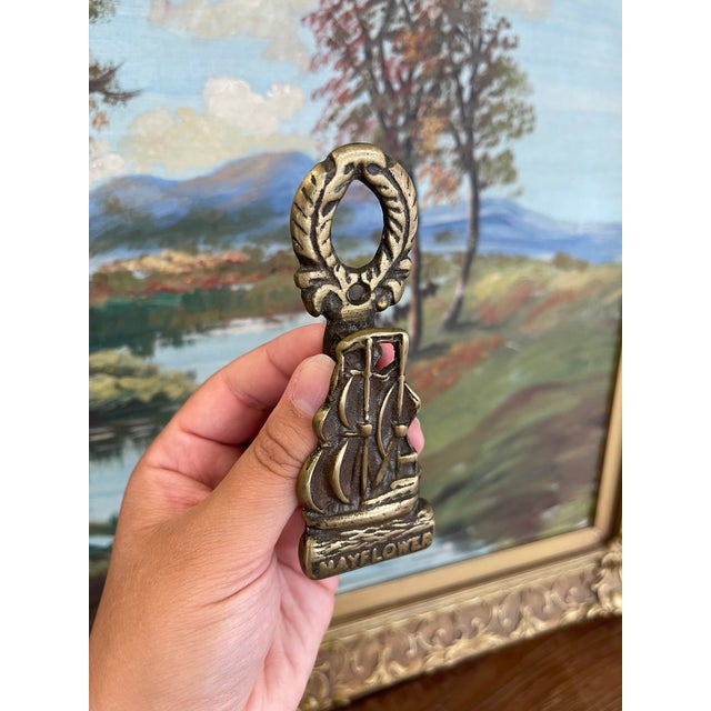 Mid 20th Century Mayflower Ship Door Knocker Nautical Colonial Revival. For Sale - Image 5 of 9