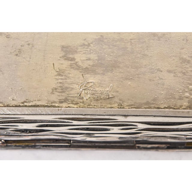 Vintage Signed Textural Silver-Plate Bamboo Design Hinged Box French Restored For Sale - Image 10 of 10