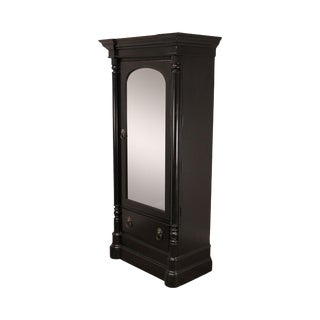 Pennsylvania House Cortland Manor Empire Style Black Mirror Door Armoire For Sale
