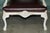 2000 - 2009 Vintage French Louis XV Style Oxblood Leather Armchair with Painted Frame For Sale - Image 5 of 18