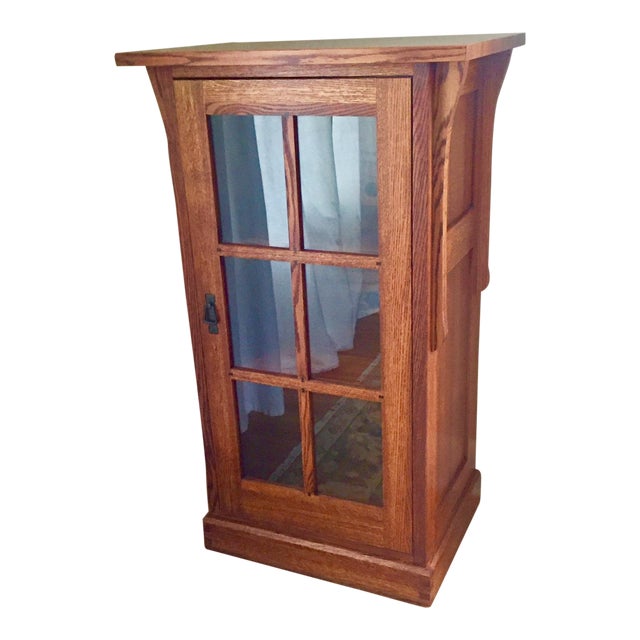 Mission Style Restoration Hardware Oak Cabinet Chairish