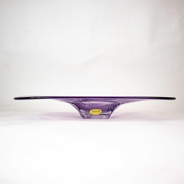 Mid-Century Modern Large Neodymium Glass Bowl by Adam Jablonski, Poland, 1970s For Sale - Image 3 of 14