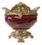 Antique Napoleon III Faience Gilded Metal Planter For Sale