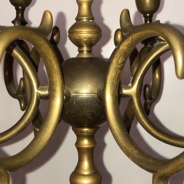 Large Antique Brass Candleholder For Sale - Image 5 of 16