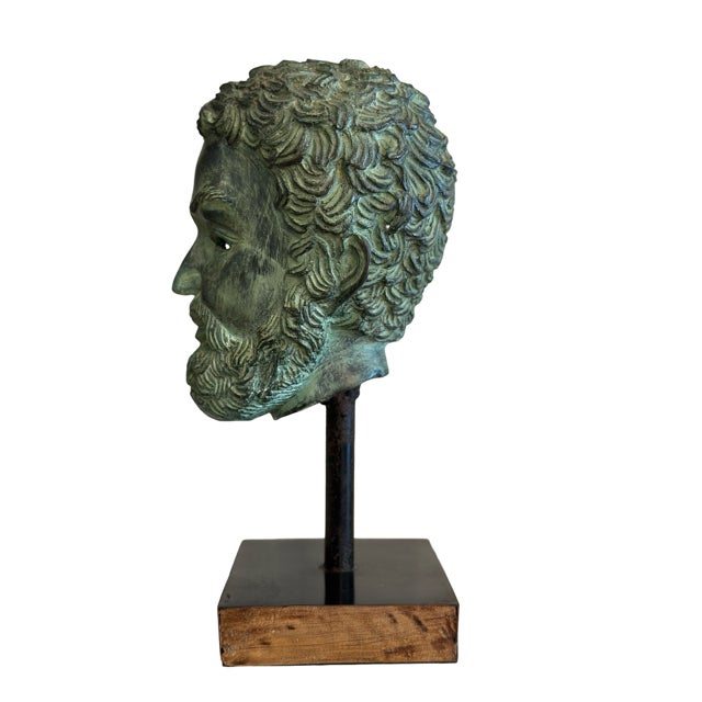 Late 19th Century 19th Century Iron Grand Tour Bust on Stand For Sale - Image 5 of 5