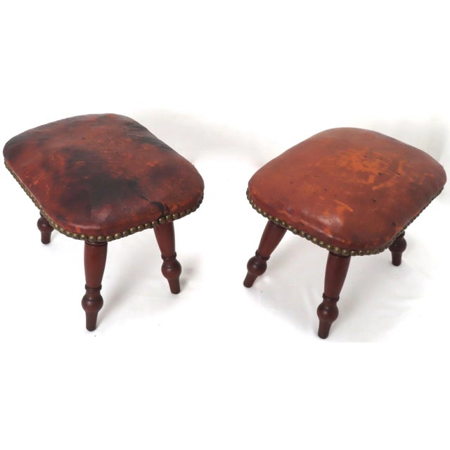 This really is a Rare & Beautiful Original Matched Pair of Late Georgian Era Fireside Footstools. Circa Early 19th...